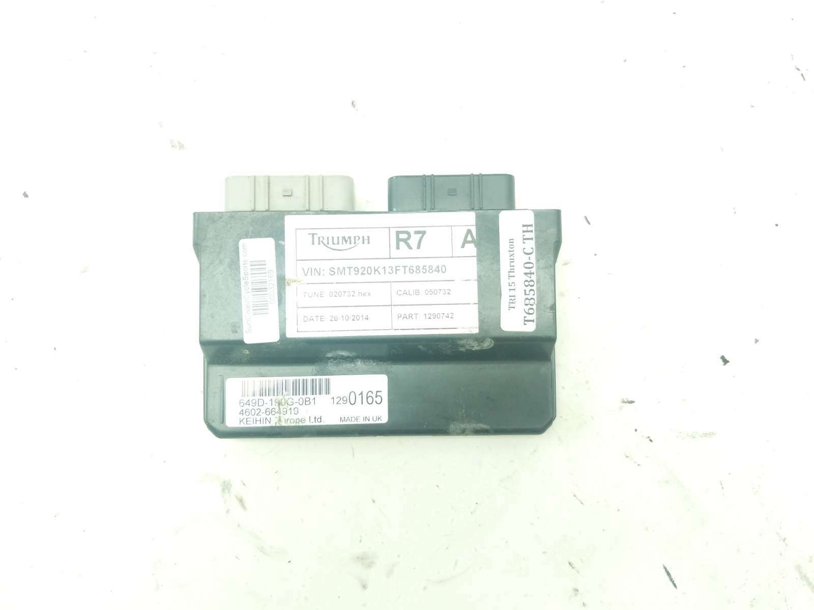 t 15 Triumph Thruxton 900 Computer CDI ECU ECM Box 649D-190G