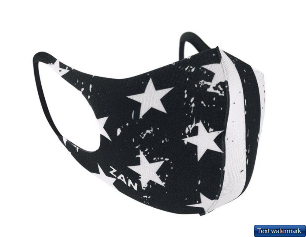 Zan Lightweight Neoprene Mask Black & White Flag 26-5306 2 PACK
