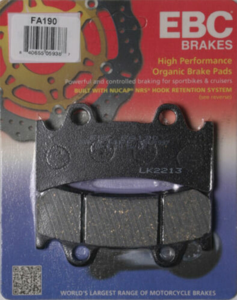 EBC Brake Pads FA190 15-190 Organic Front