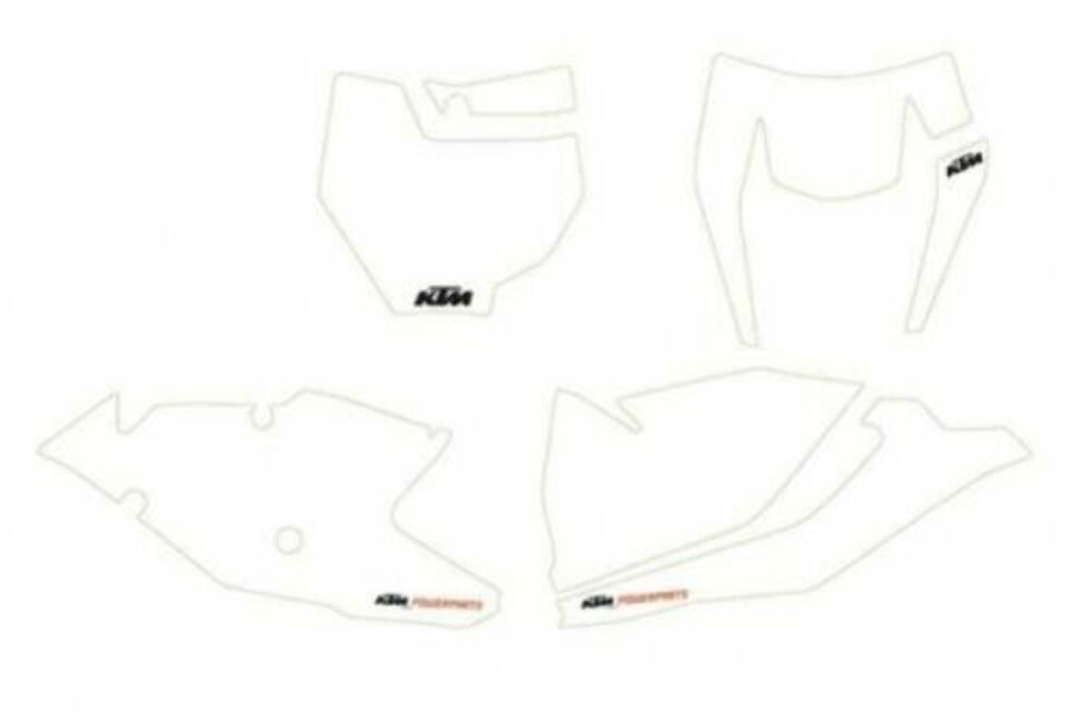 KTM Stickers Plates White EXC Exc-F 2017 2018 7960898800028