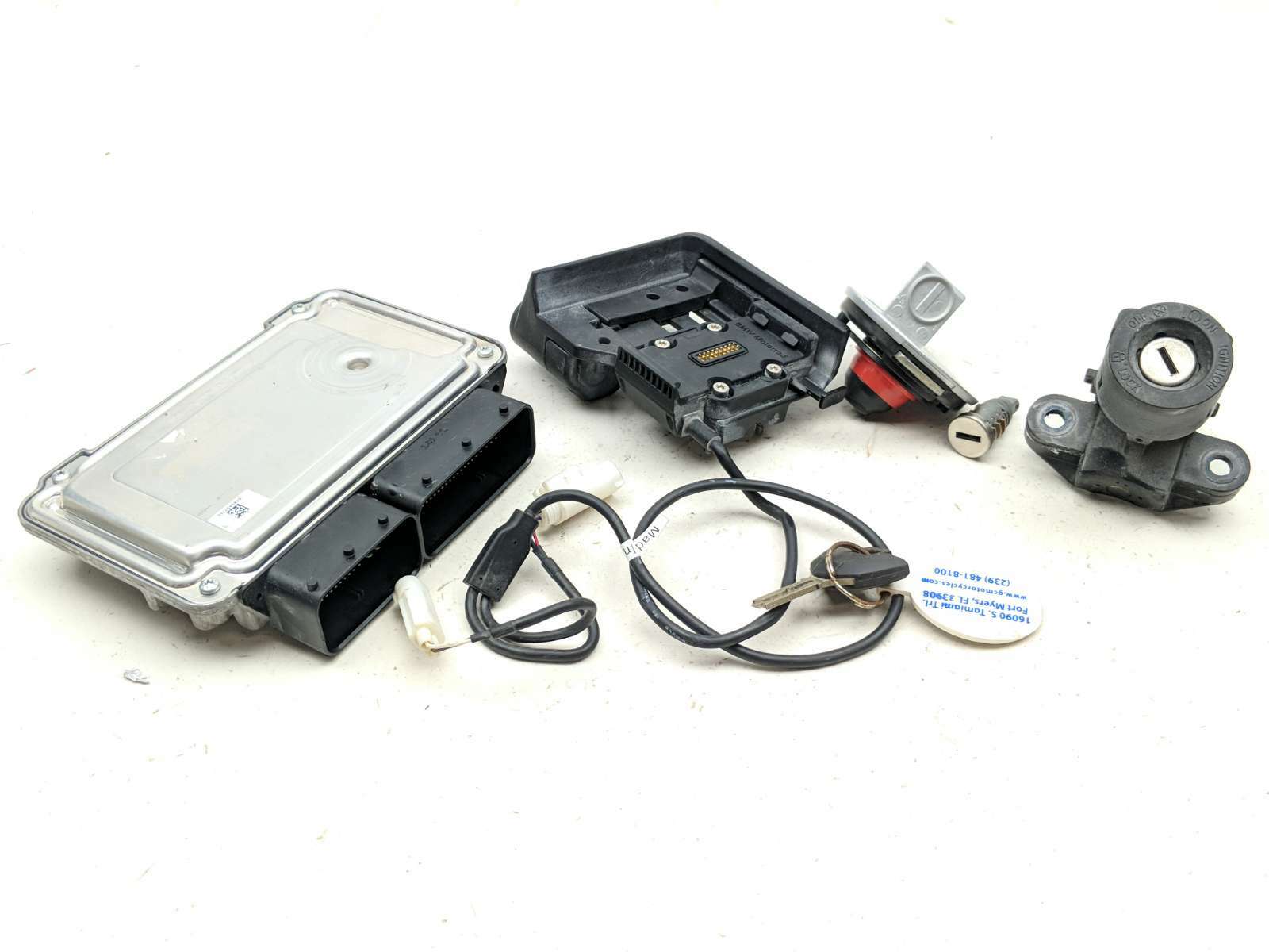 14 BMW R1200GS Lock Set Ignition Switch Cap And Key ECU ECM PCM Computer