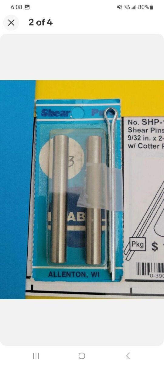 OUTBOARD MOTOR REPAIR SHEAR PINS FRA-13 FRABILL 9/32 IN. X 2-5/32
