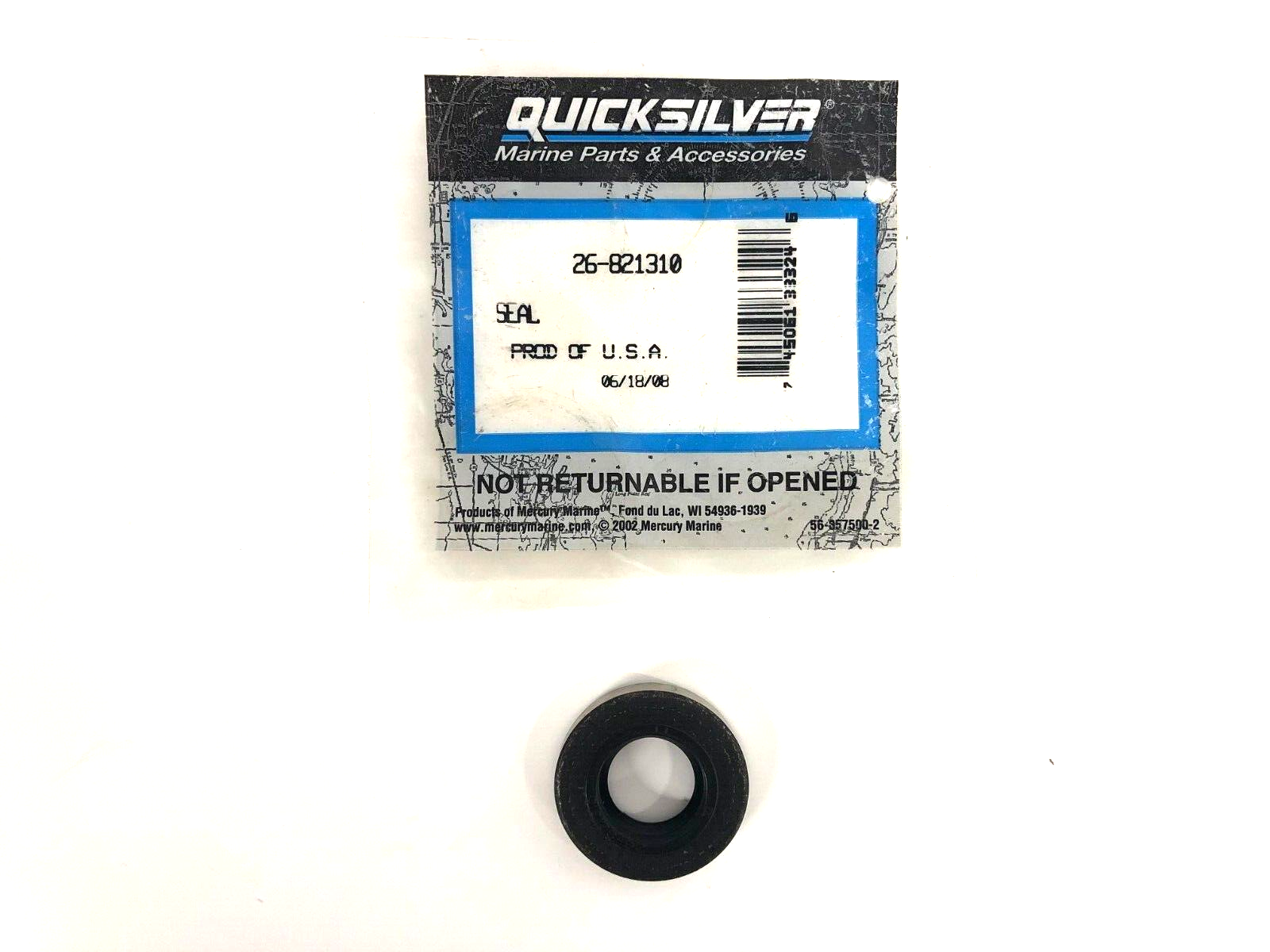 New Mercury Mercruiser Quicksilver Oem Part # 26-821310 Seal