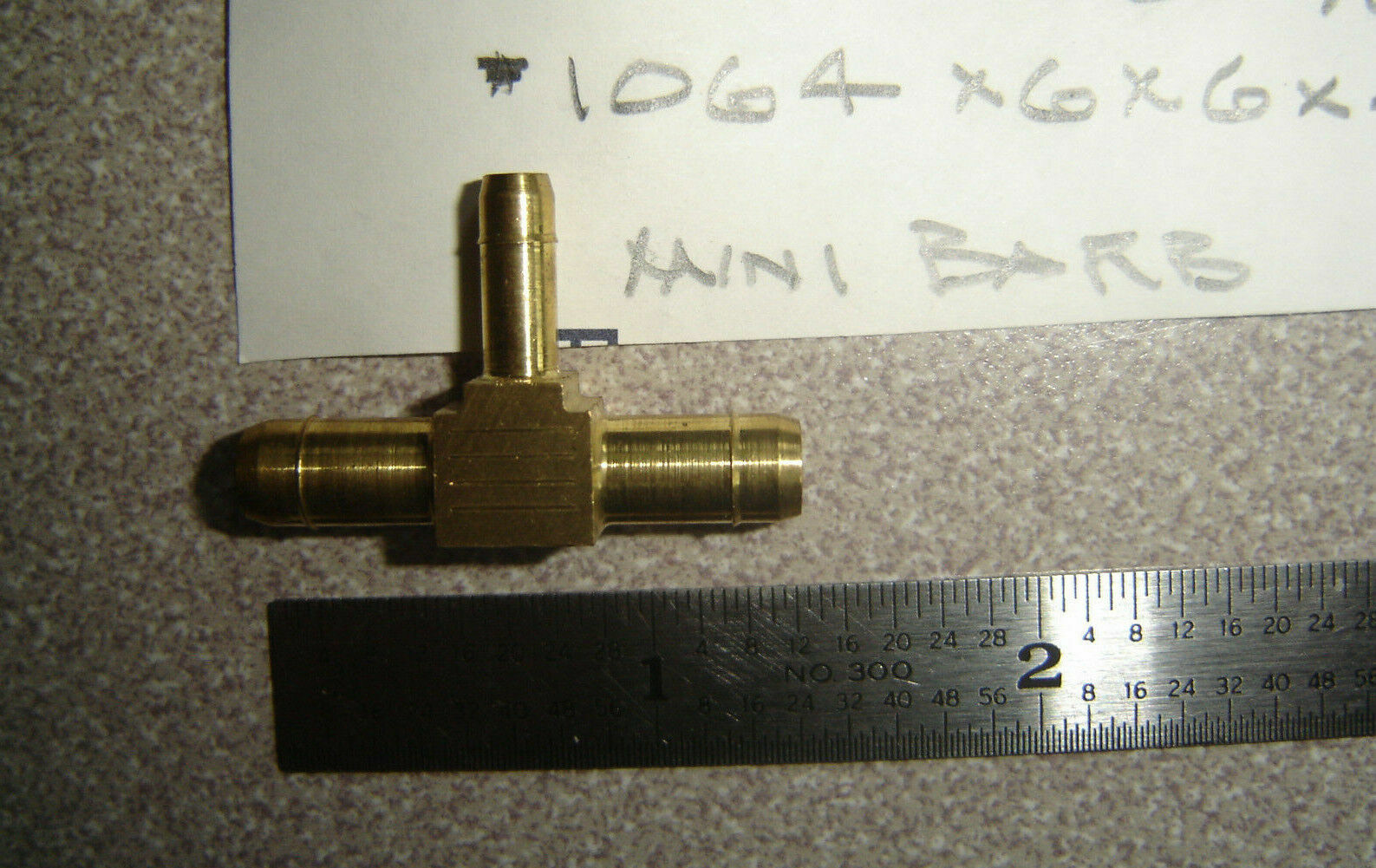 Weatherhead 1064x6x6x4, 1/4 x 1/4 x 3/16 Union Tee Mini-Barb Brass