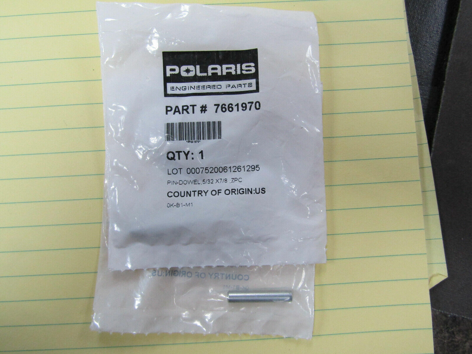 POLARIS Switchback Indy Titan Chief SportSMAN 7661970 PIN-DOWEL 5/32" X 7/8" OEM