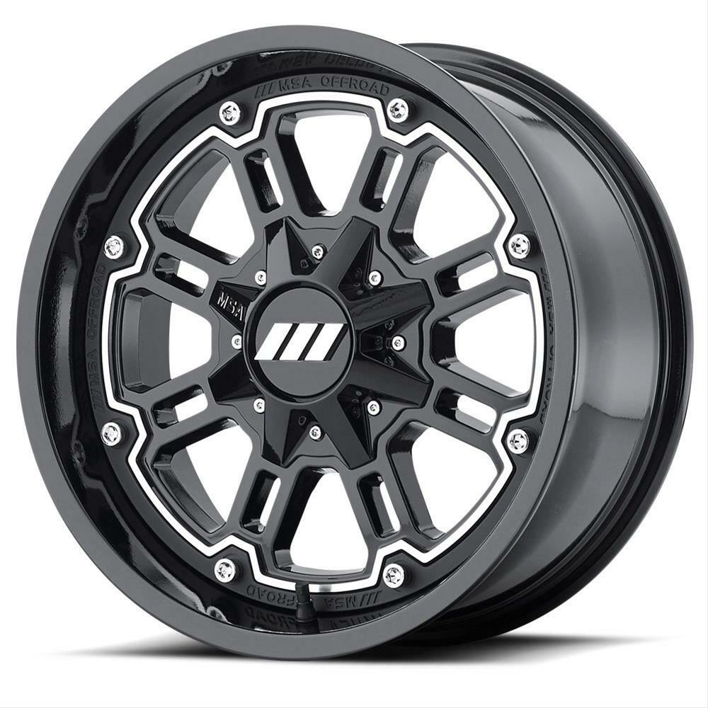 その他 masa MSA Wheels M30 Throttle Machined Gloss Black Wheel 14X7 4x137 M30
