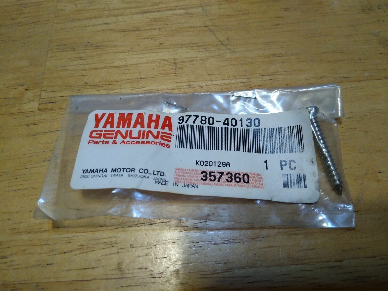 Genuine Yamaha Marine 97780-40130 Pan Head Screw OEM New