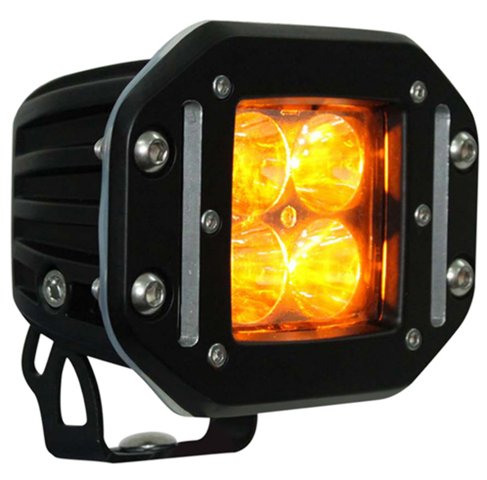 LED HEADLIGHT 2" LOW AMBER LIGHT AURORA MORTISE ALO-E-2-E4A