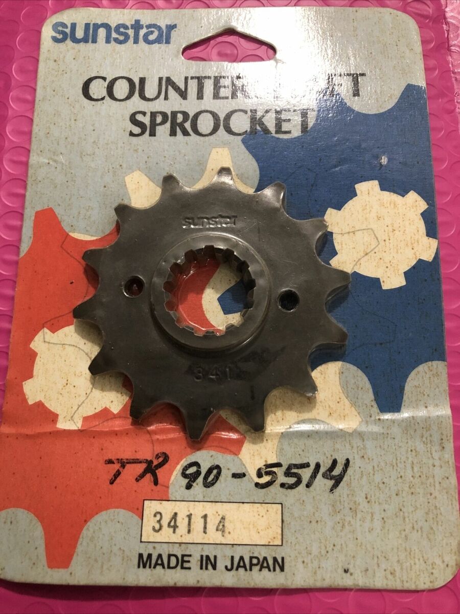 Sunstar 34114 Front Countershaft Sprocket Kawasaki Ninja 250 300 Eliminator
