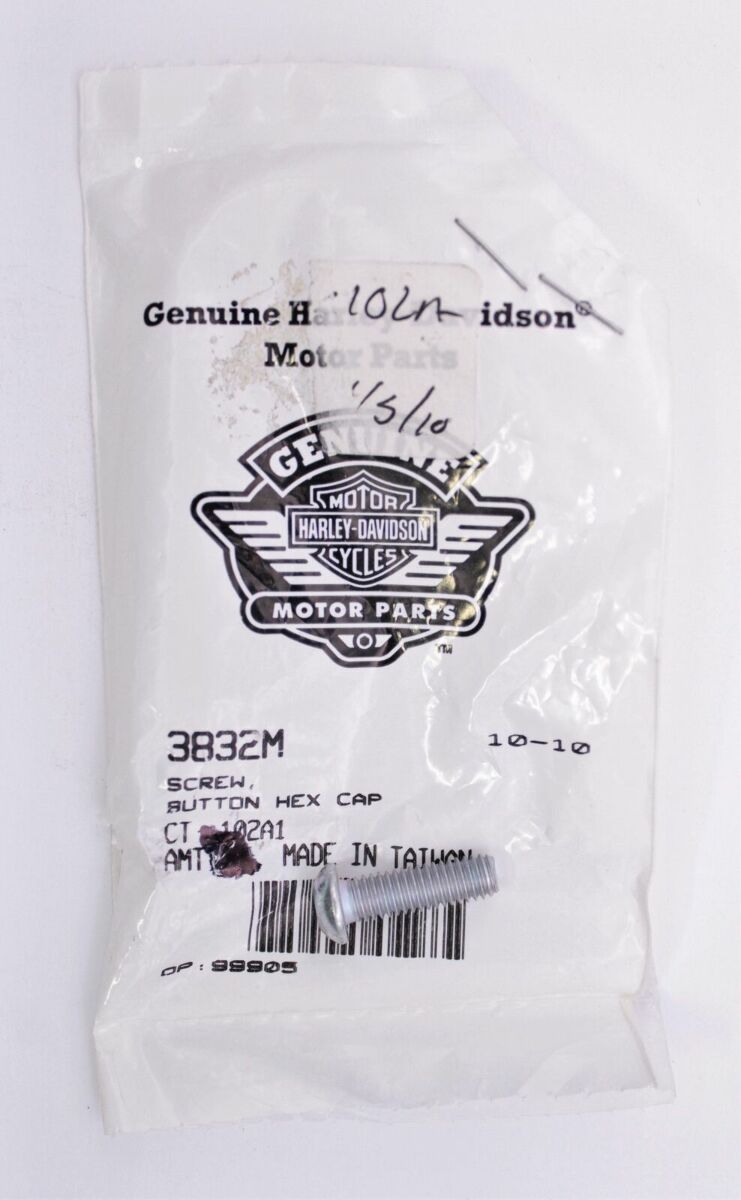 NOS OEM Harley Davidson M6 x 1.0 x 20 Hex Socket Button Head Screw 3832M