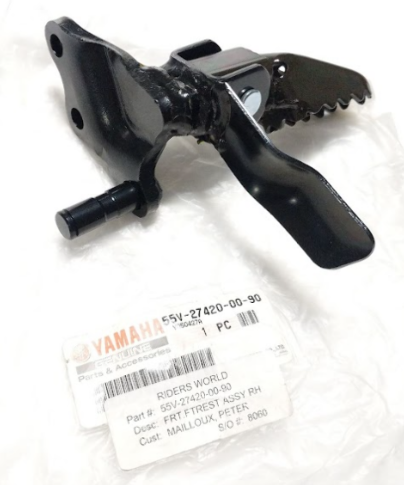 YAMAHA GENUINE NOS XT350 XT 350 1985 - 2000 RH FOOT REST PN 55V-27420-00-90