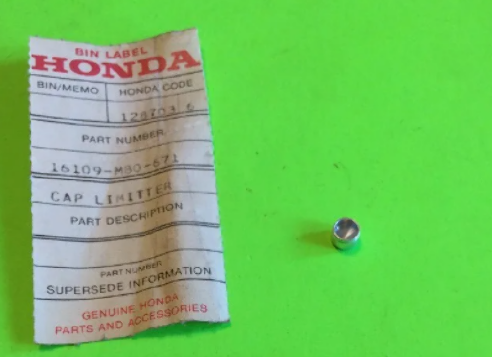 GENUINE Honda NOS 16109-MB0-671 CAP 86-87 GL1200 - Sun Coast