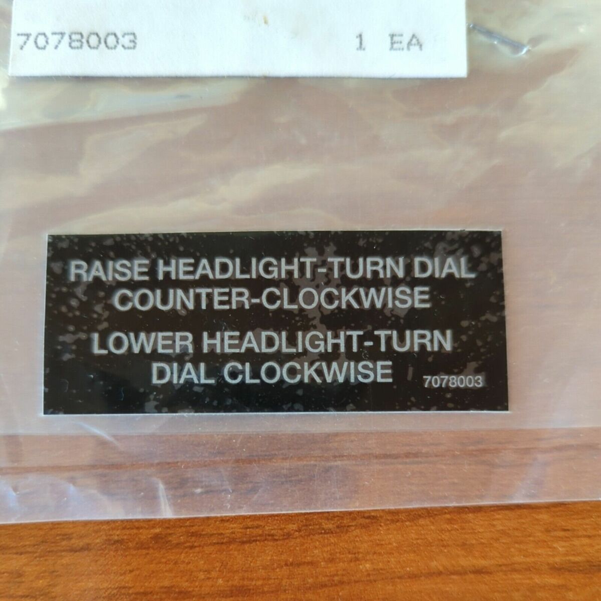 POLARIS NOS OEM ATV UTV Vintage WARNING "HEADLIGHT TURN DIAL" Decal 7078003