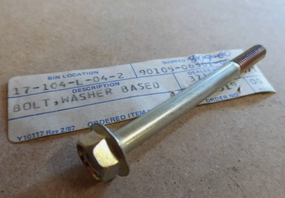 YAMAHA PW50 QT50 GENUINE NOS MAIN STAND SUPPORT BRACKET BOLT - # 90105-06301