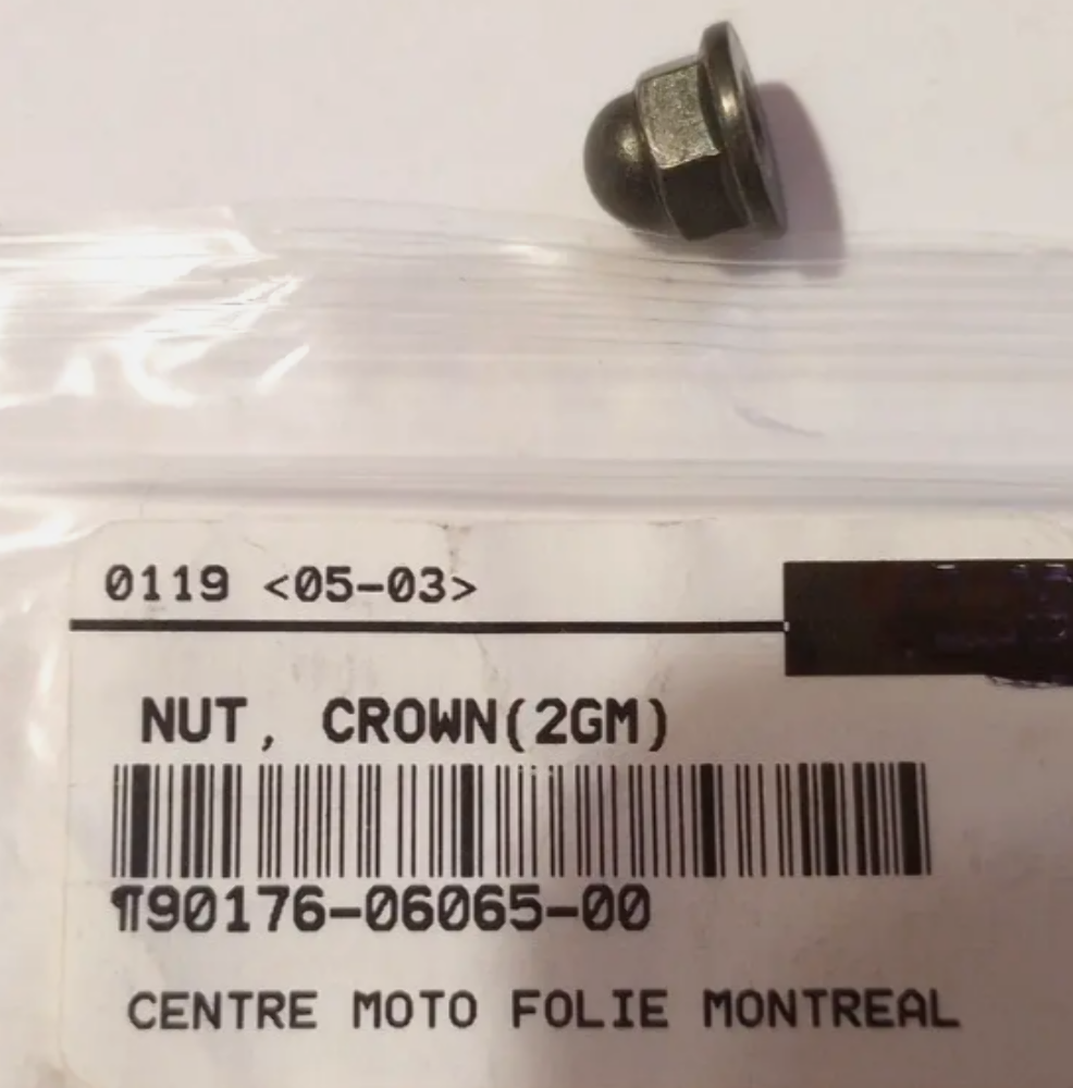 Yamaha YFM50, YFM80, XC50 Nut, Crown NOS 90176-06065
