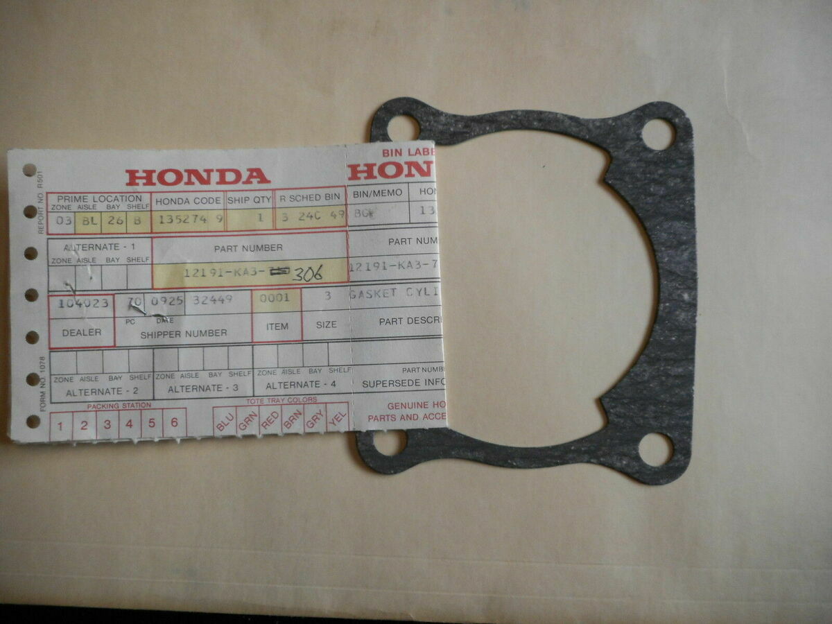 1983 Honda CR125R CR 125 MX Motocross Cylinder Base Gasket OEM NOS 12191-KA3-306