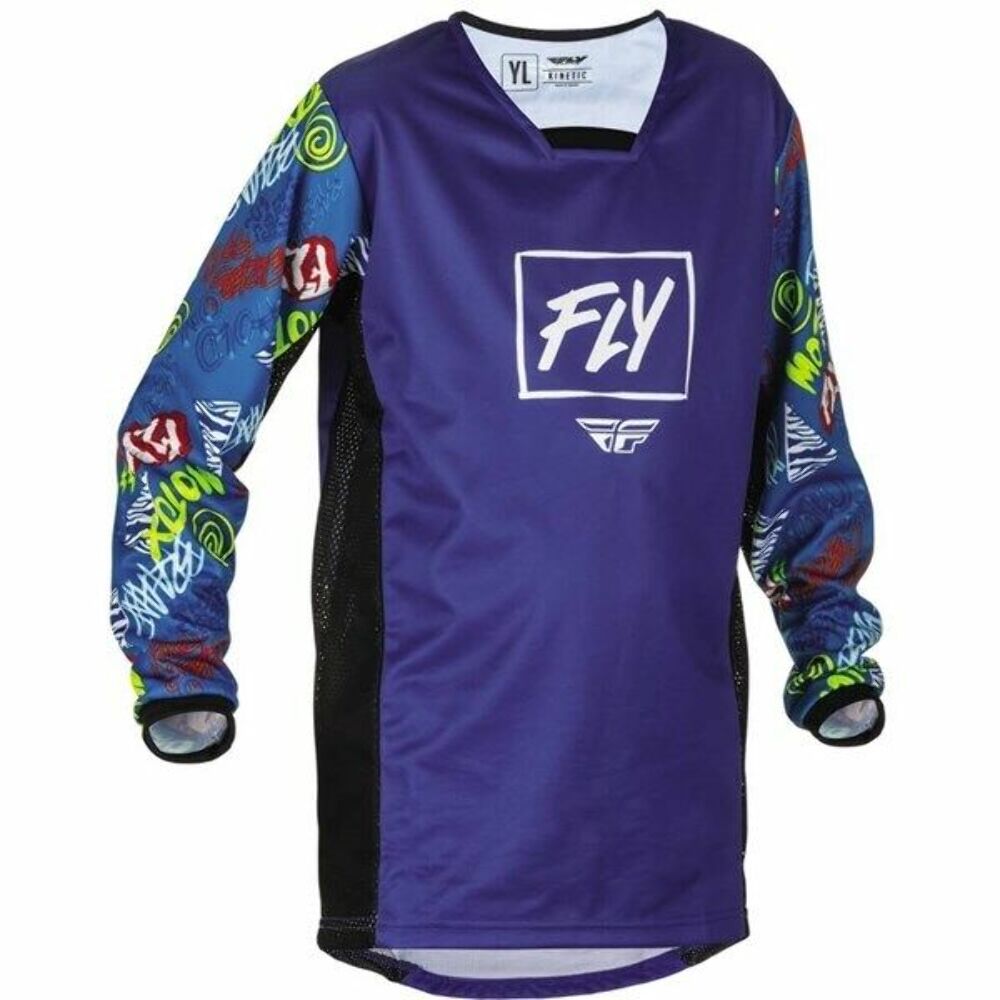 Fly Racing 2022 Youth Kinetic Rebel Jersey 375-427YL Blue/Light Blue Youth Large
