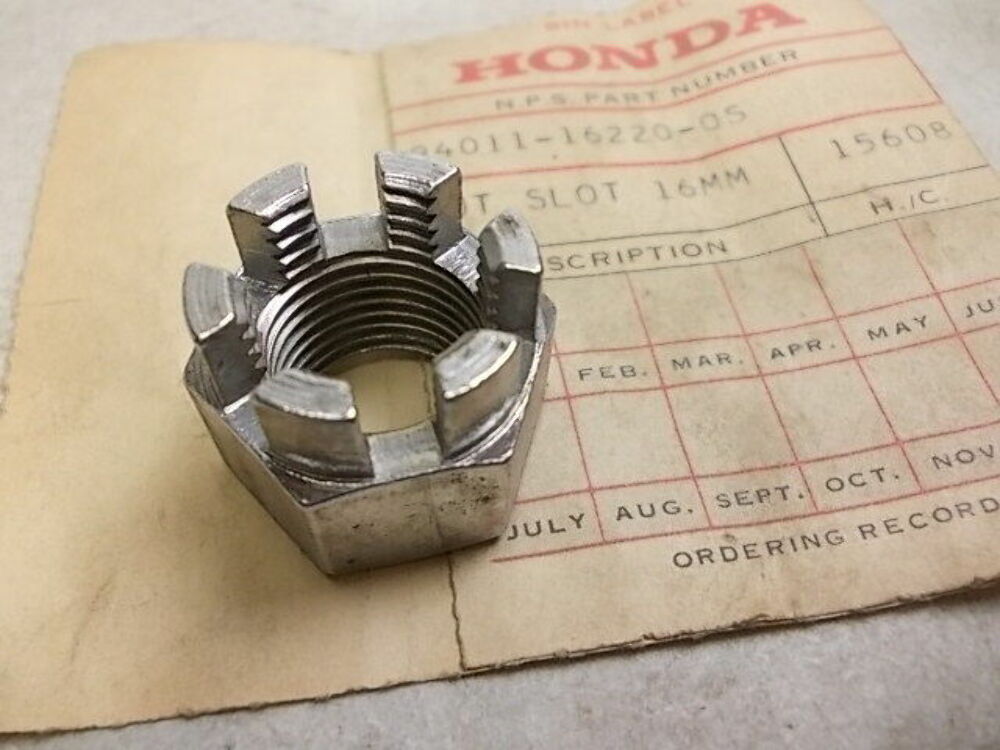 GENUINE Honda NOS 94011-16220-0S NUT, CASTLE (16MM)