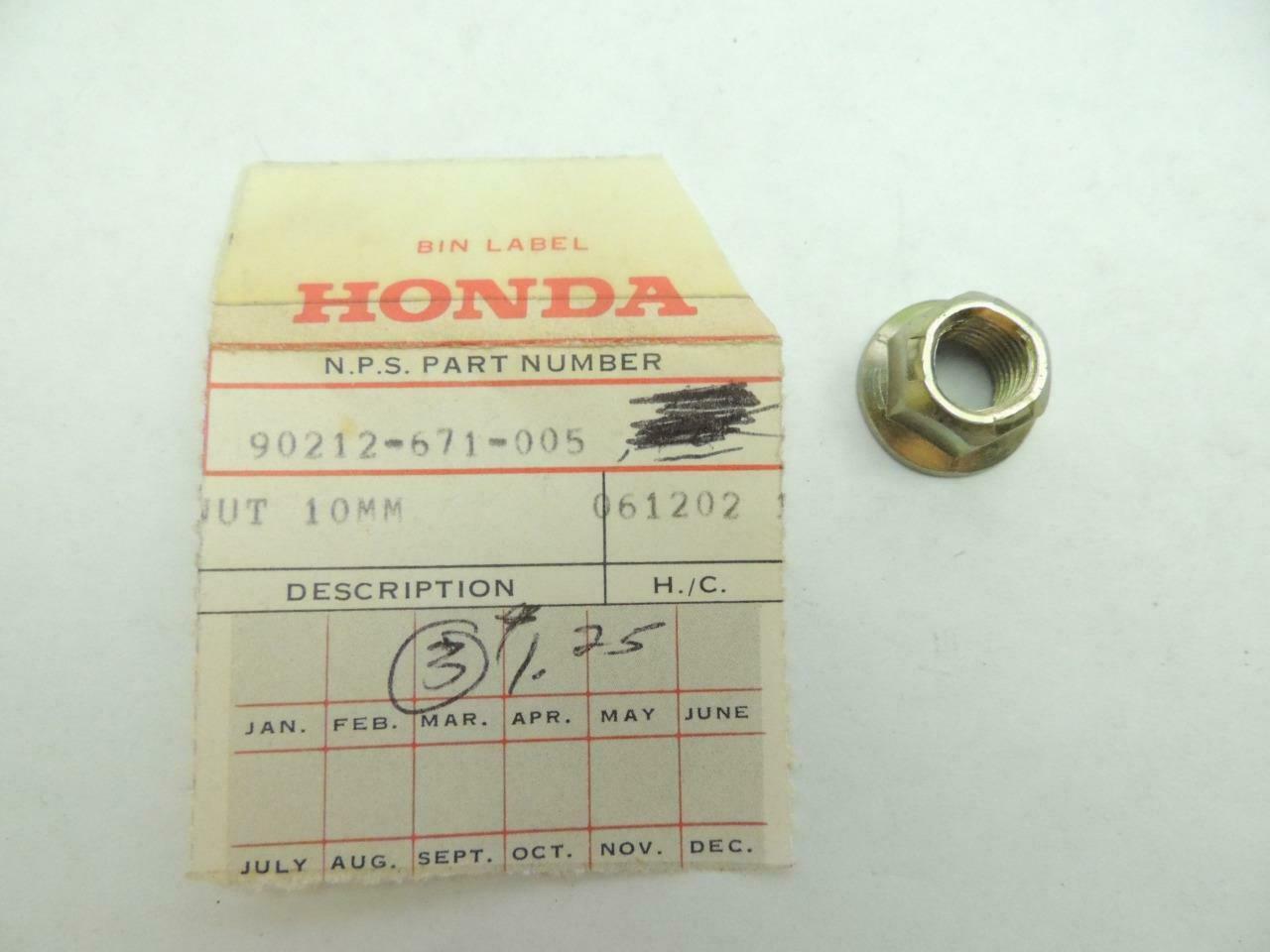 HONDA NUT 10MM ATV ATC110 CB400 CM450 TRX250 90212-671-005 NS399C QTY4