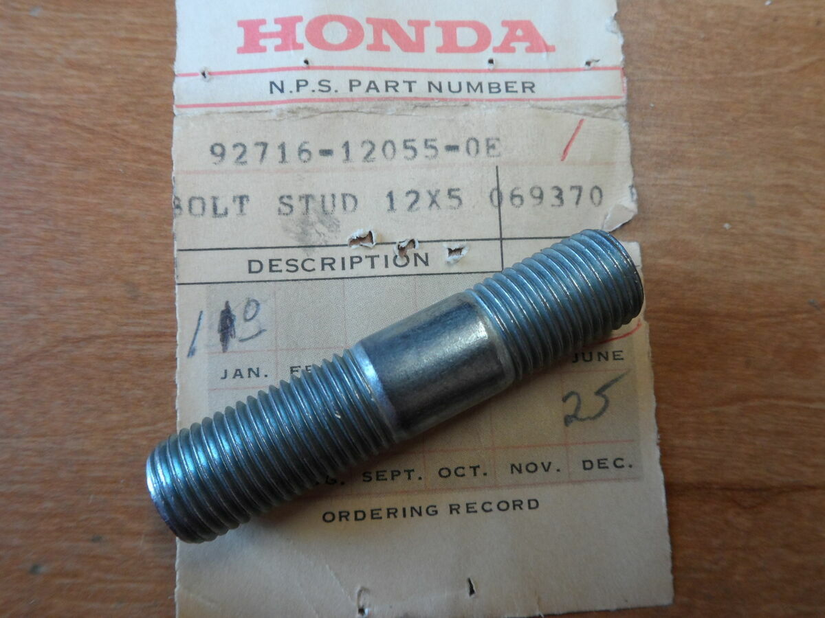 NOS HONDA CBX CB1100F CB650 CB750C STUD BOLT (12X55) PART# 92716-12055-0E