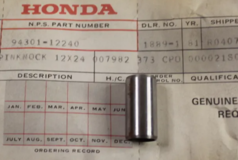 NOS OEM HONDA PIN KNOCK 12X24 #94301-12240