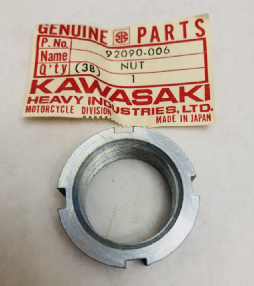 NOS OEM Kawasaki F9 F8 F11 F7 F4 STEERING STEM LOCK NUT 92090-006