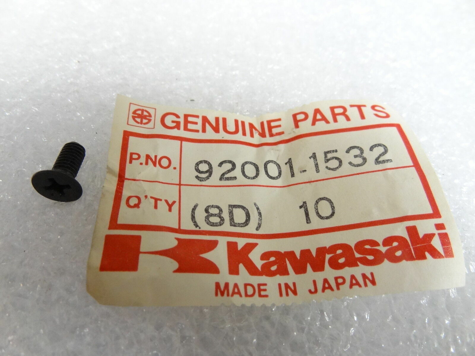 Kawasaki NOS NEW 92001-1532 Black Screw 4x10 EN EX KL KX KZ KDX VN ZN ZX EN450