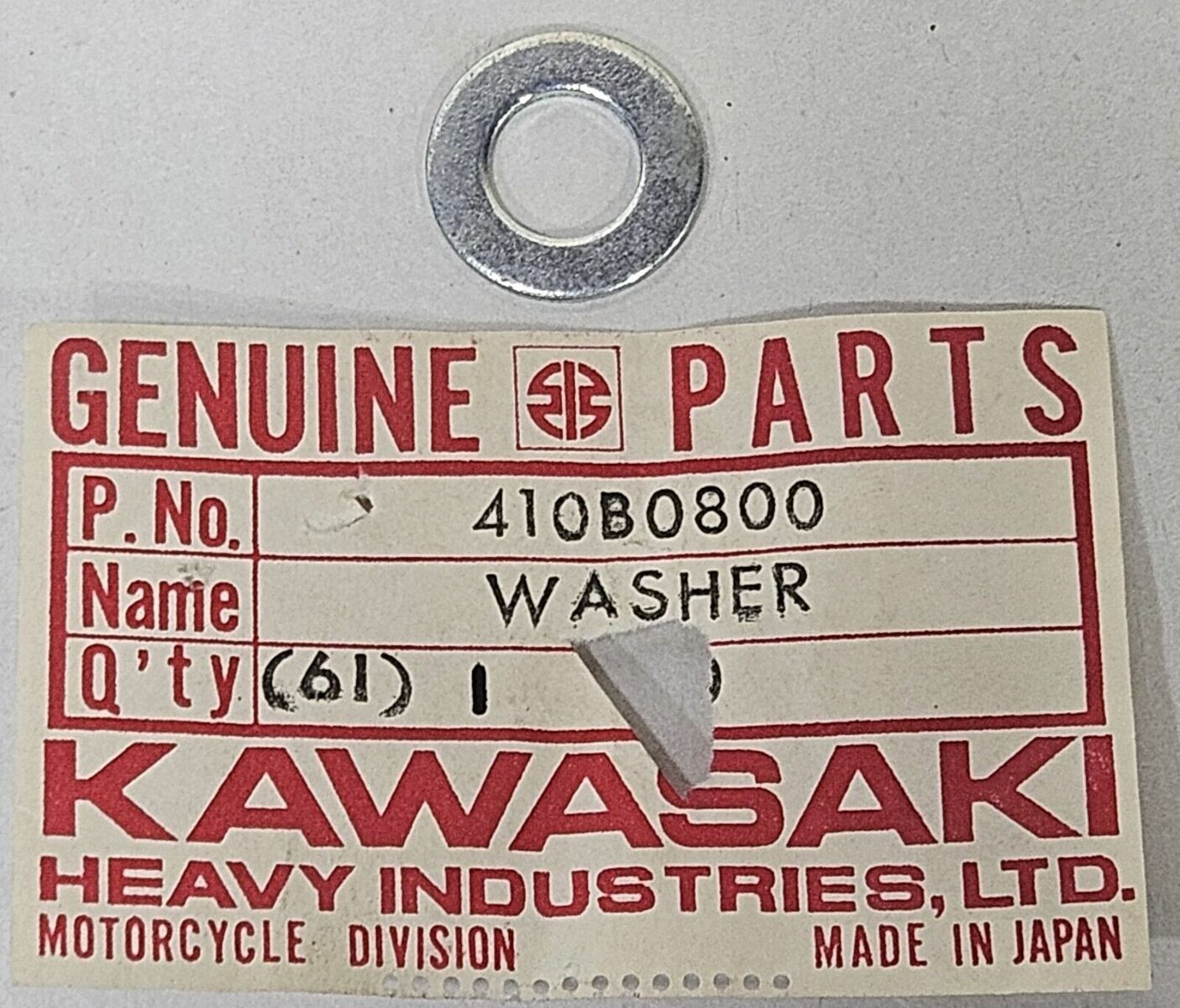 NOS Genuine Kawasaki H1 A1 A1SS A7 A7SS S1 F7 F8 8mm Washer OEM 410B0800 QTY 2