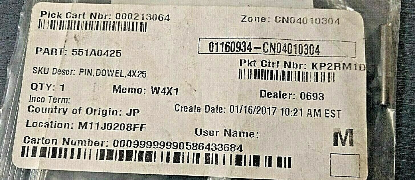 NOS NEW OEM FACTORY KAWASAKI KZ400 KSF450 DOWEL PIN 4X25 551A0425