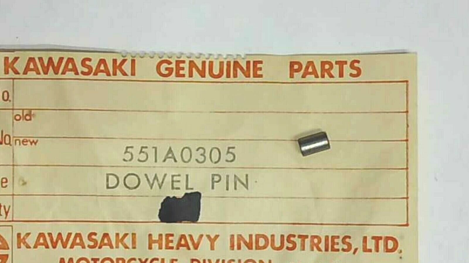 NOS GENUINE Kawasaki OEM Dowel Pin 3 X 5 W1 W2 W2TT W2SS 551A0305