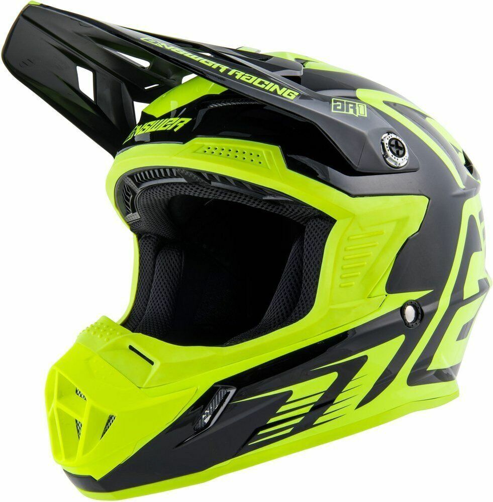 Answer Racing 19 AR1 Edge Youth Off-Road Helmet-YS BLK/HYPER ACID 0411-2610-5853