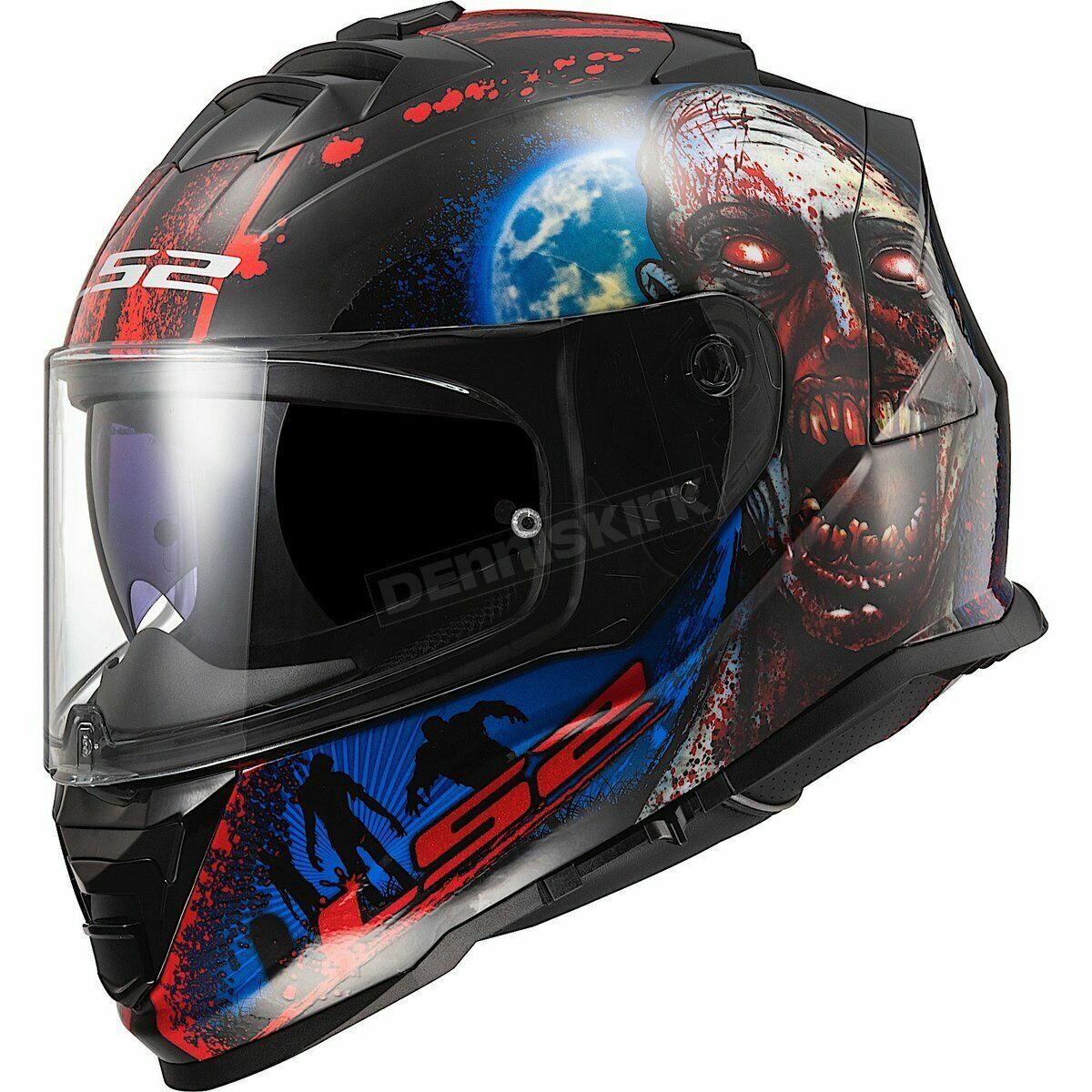 LS2 HELMETS Black/GLOW Multi-Colored Assault I Heart Brains Helmet