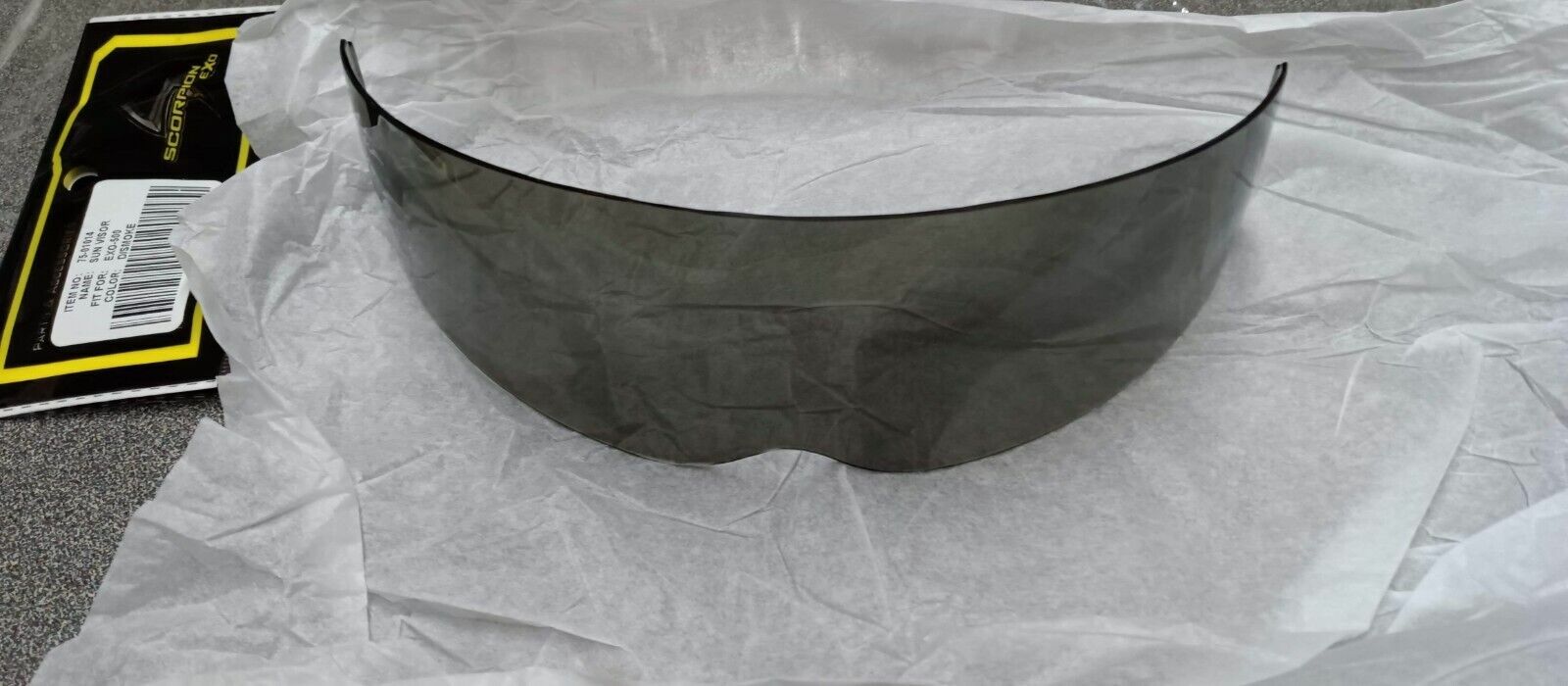 SCORPION DARK SMOKE SUN VISOR SHIELD EXO-1100 1000 500 NO FOG 52-512-68 75-01014