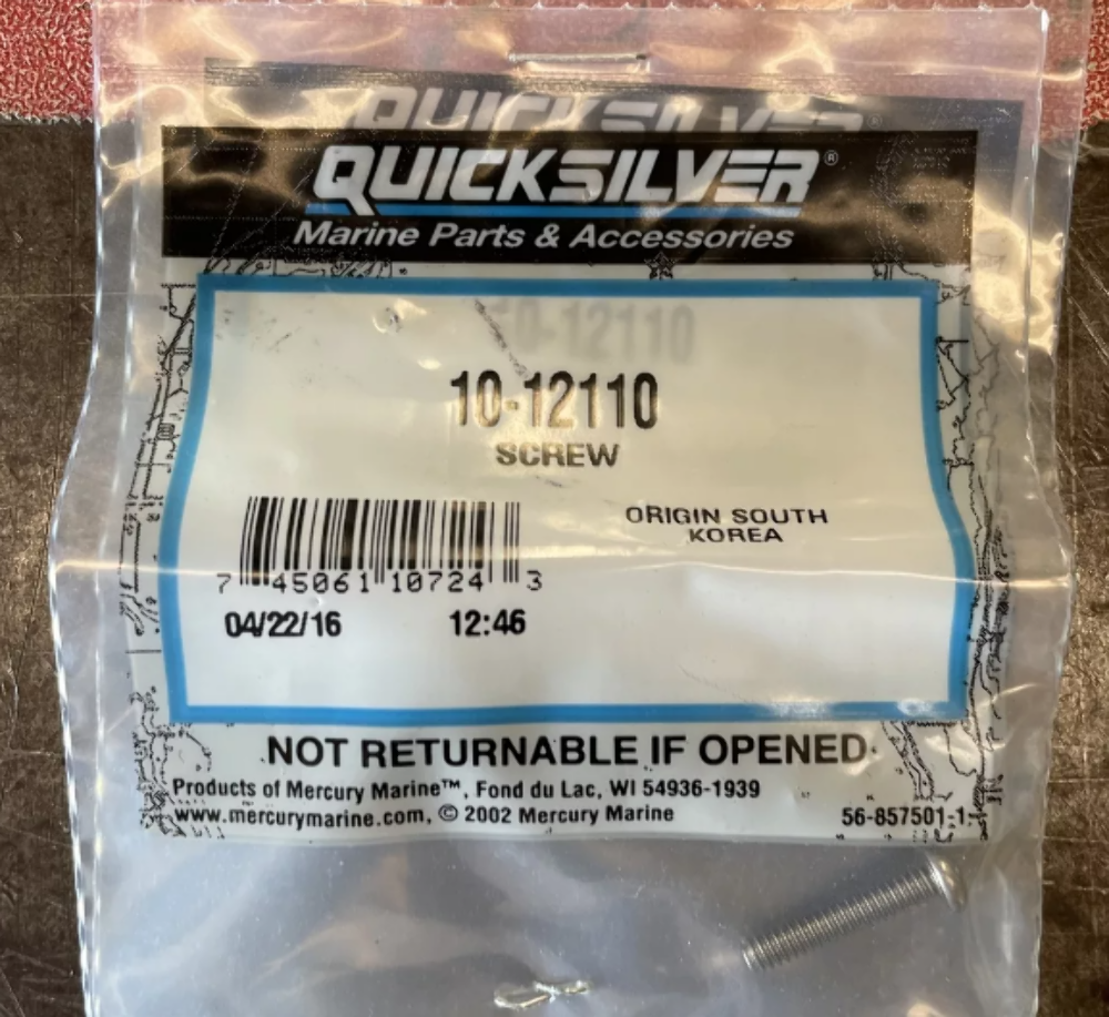 GENUINE NOS QUICKSILVER MERCURY SCREW 10-12110 SET QTY 2