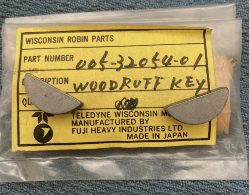 NEW GENUINE WISCONSIN TELEDYNE SUBARU ROBIN 005-32054-01 WOODRUFF KEY