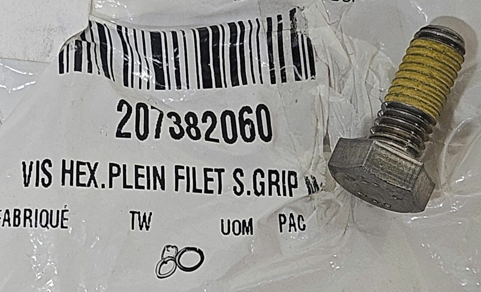 NOS Sea-Doo Scotch Grip Hex Screw M8 X 20, GTX RXT OEM Part # 207382060