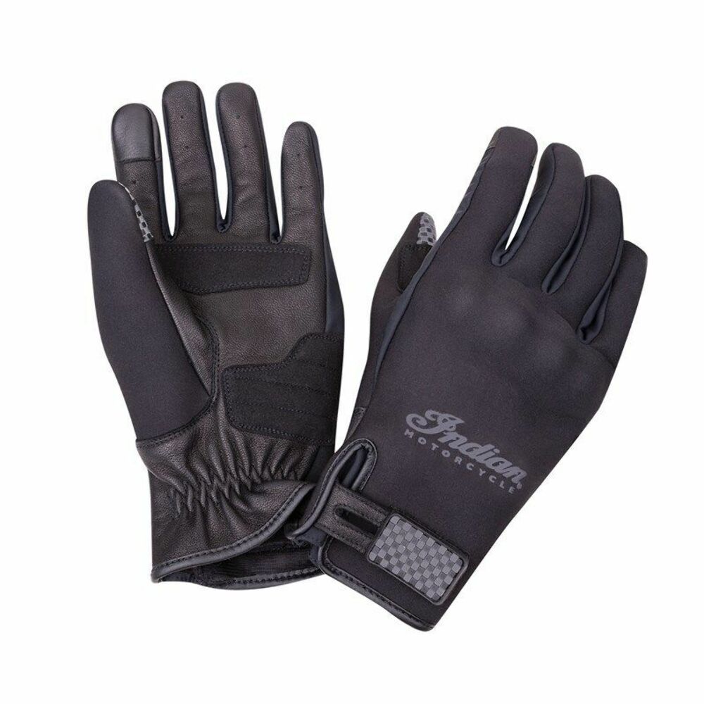 Indian Men's Neoprene Flat Track Riding Gloves Hard Knuckles BLK - XL - 2860626