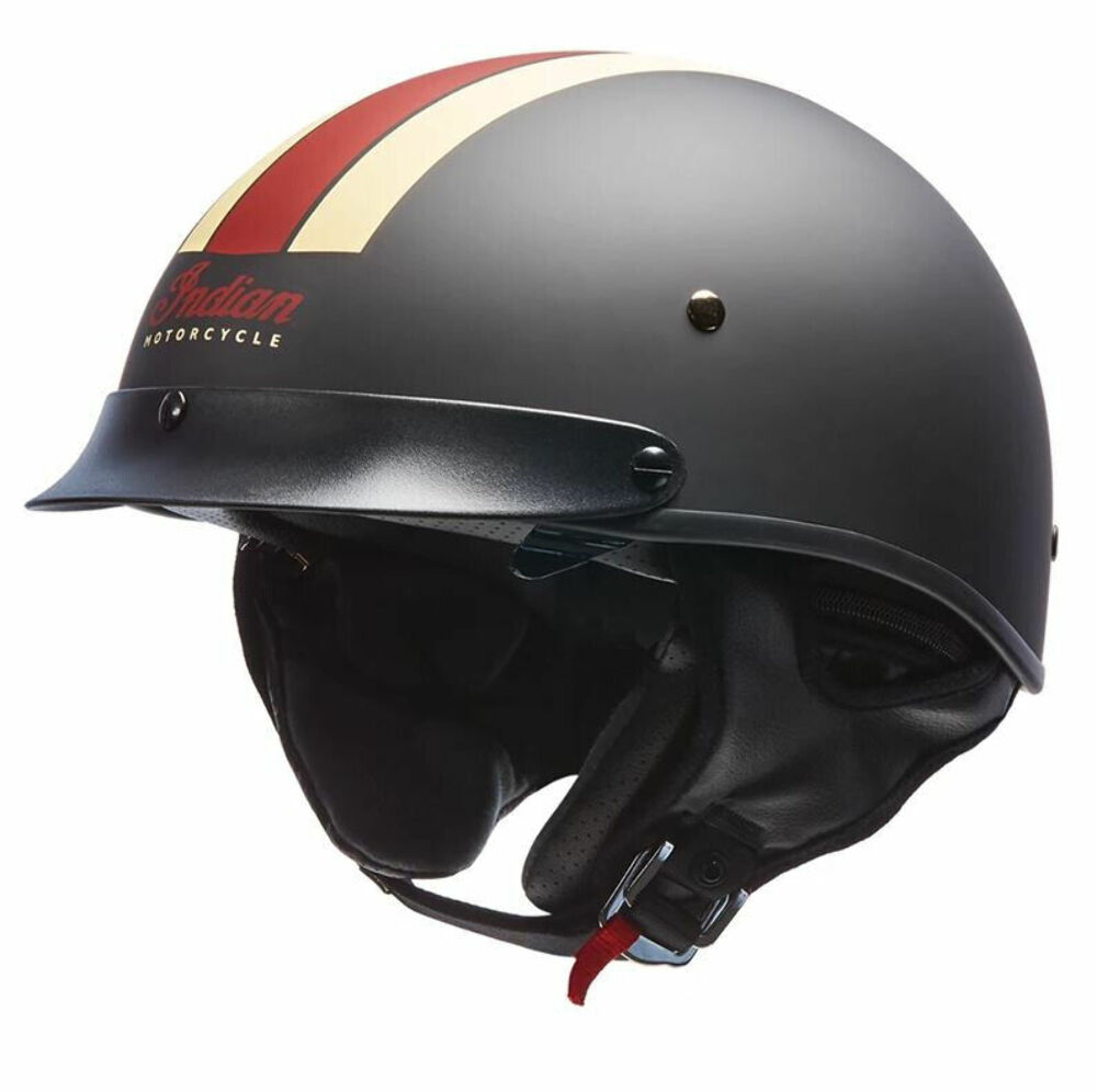 Indian Motorcycle Half Helmet Retro Racing Stripe BLK 286369603 MEDIUM 57-58cm