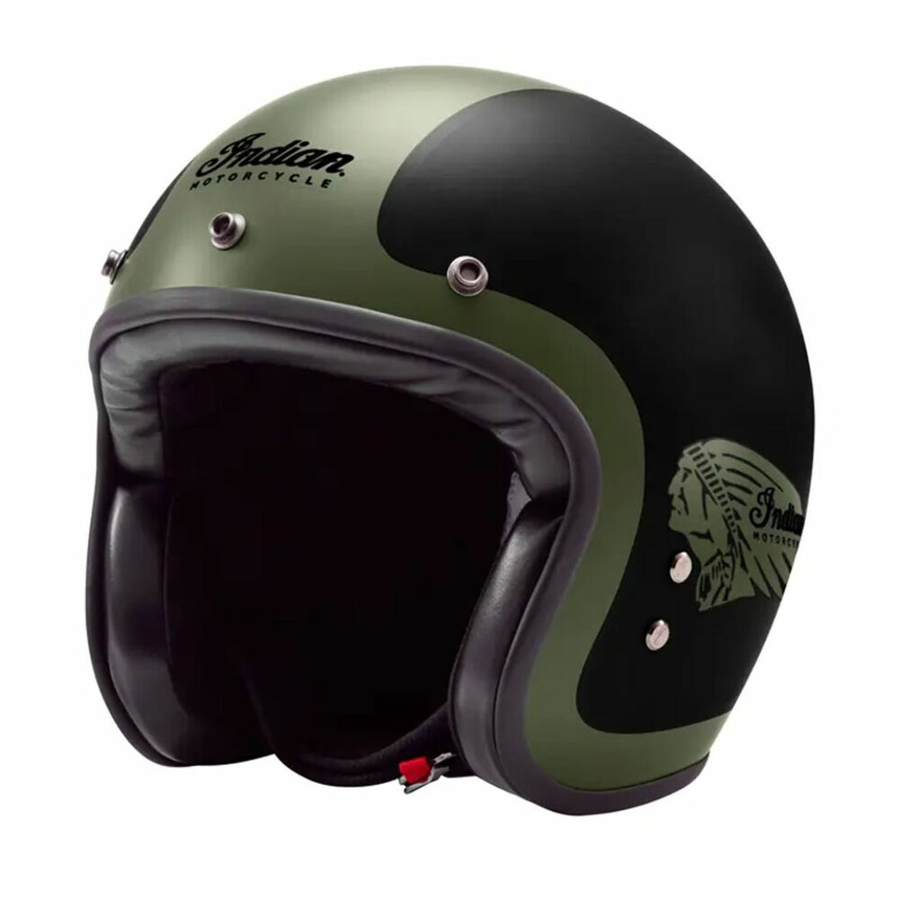 Indian Polaris Open Face Helmet Matte Black/Green 2XL 63-64cm