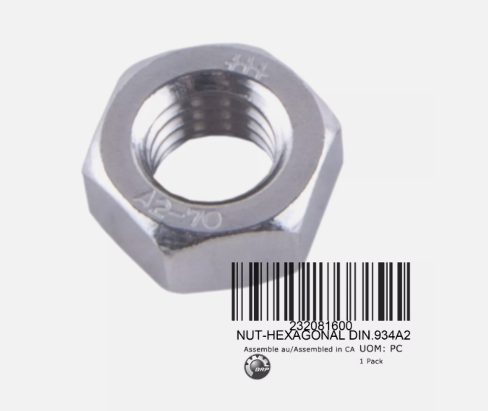 SeaDoo New OEM Hex Nut M8 Speedster Challenger Islandia 232081600