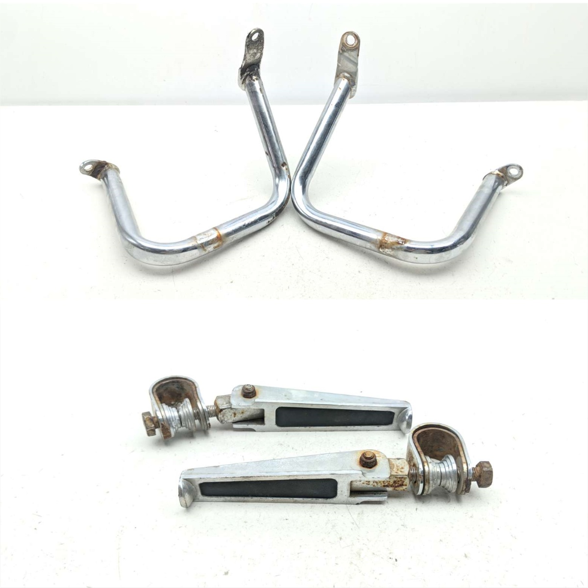 00 Yamaha V Star XVS 650 Front Left & Right Highway Crash Guard Bars w/ Pegs