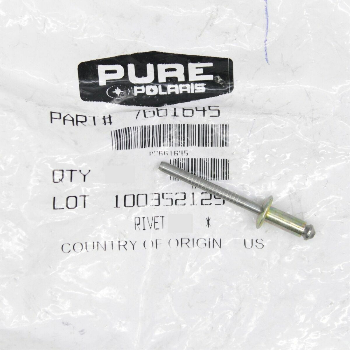 Polaris Rivet Part Number - 7661645 QTY2