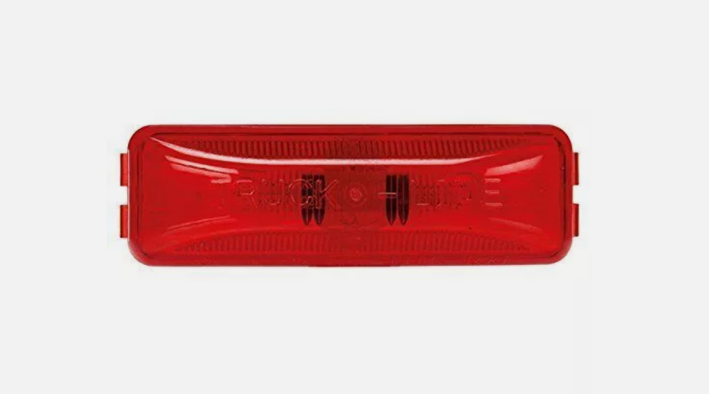 Truck-Lite 19 Series, 2 Bulb Incandescent, Red Rectangular, Marker/Clear 19200R3