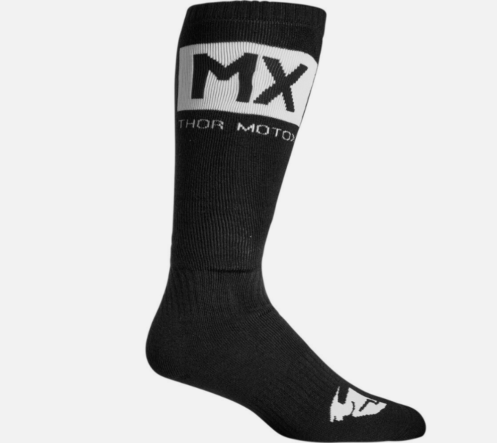 Thor Mx Solid Socks (Small - Medium 6-9, Black/White) 3431-0675