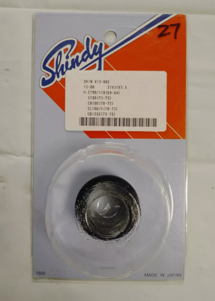 NOS SHINDY HONDA 69-79 CT90 80-84 CT110 73-75 ST90 FORK SEALS 27X37X7.5 13-002