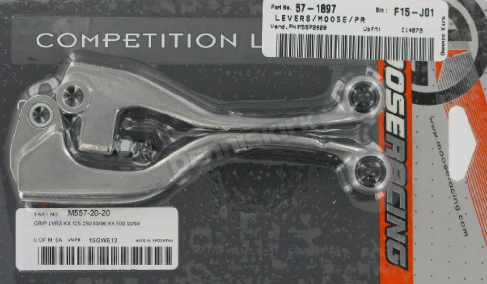 1993-1996 Moose Racing Black Competition Lever Set KX 125 250 500 # M557-20-20
