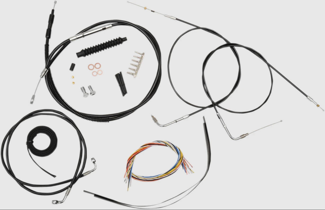 2007-2010 Harley Softail 2007-2011 Dyna LA CHOPPERS Black Vinyl Brake Line Kit 0610-1391