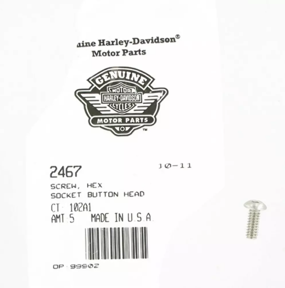 Harley-Davidson Screw Hex Socket Button Head Part Number 2467 QTY4