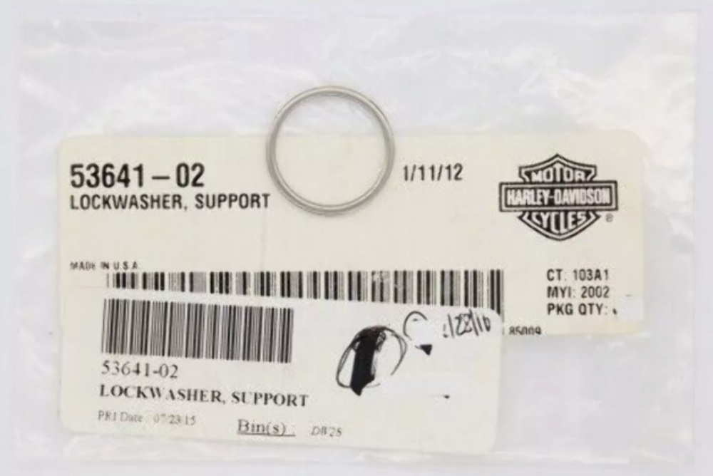 NOS OEM Genuine Harley Davidson Motorcycle Lock Support Washer P/N 53641-02 NEW