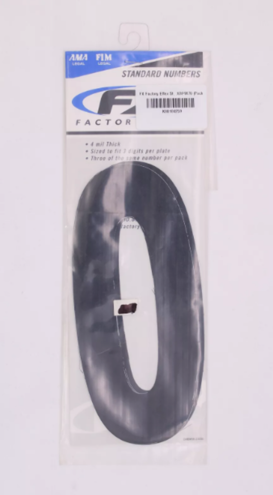 Factory Effex Standard 8" Number 0 (Black) Part Number - FX02-4470